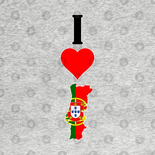 I Love Portugal Vertical I Heart Portuguese National Flag Map by Sports Stars ⭐⭐⭐⭐⭐